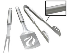 Load image into Gallery viewer, 3 Piece Stainless Steel BBQ Tool Set